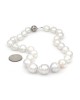 White South Sea Pearl Necklace with Diamond Ball Clasp in Gold